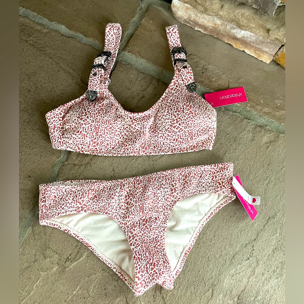 Bathing suit size small/ red & white